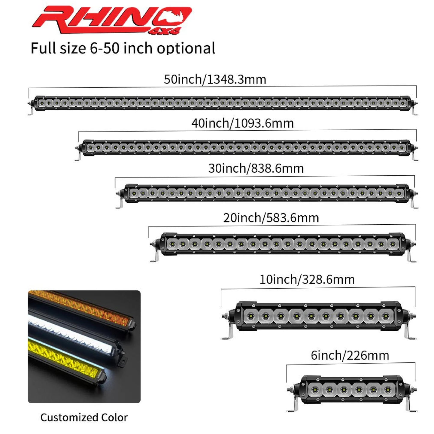 Single Light bar 20" Rhino 4x4